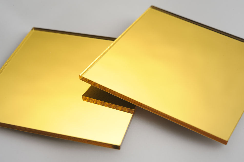 Gold Mirror Acrylic Laser-cut Square Rectangle