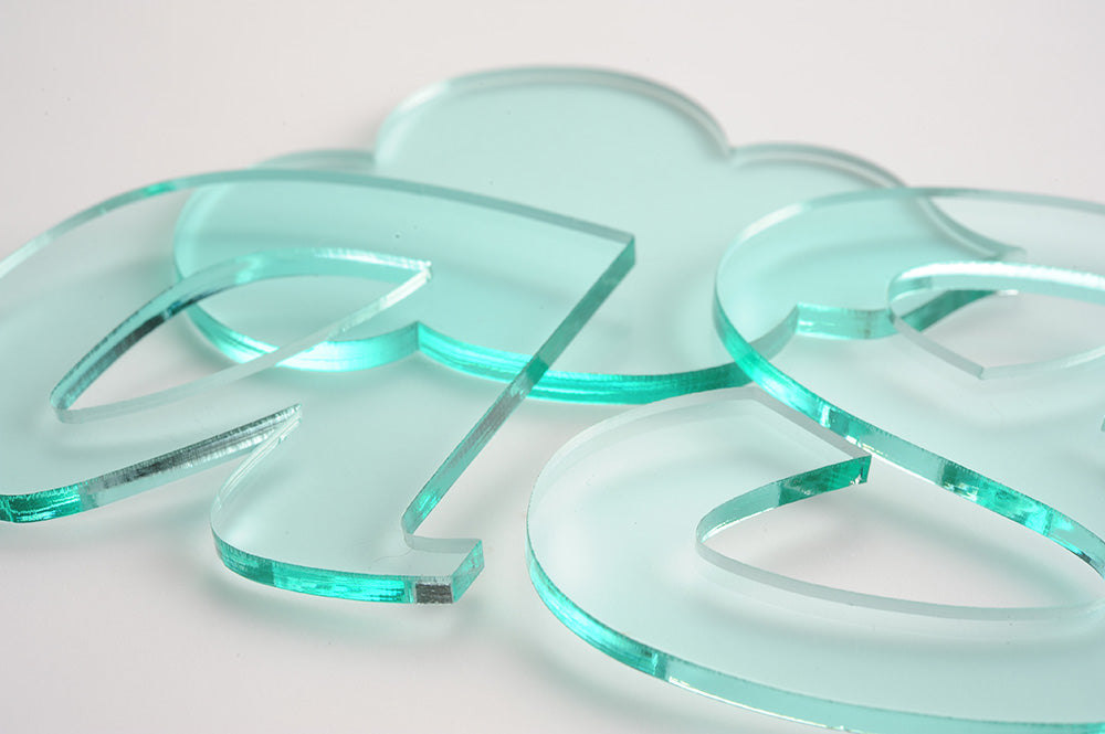 Glass-green Acrylic Laser-cut Custom Shape