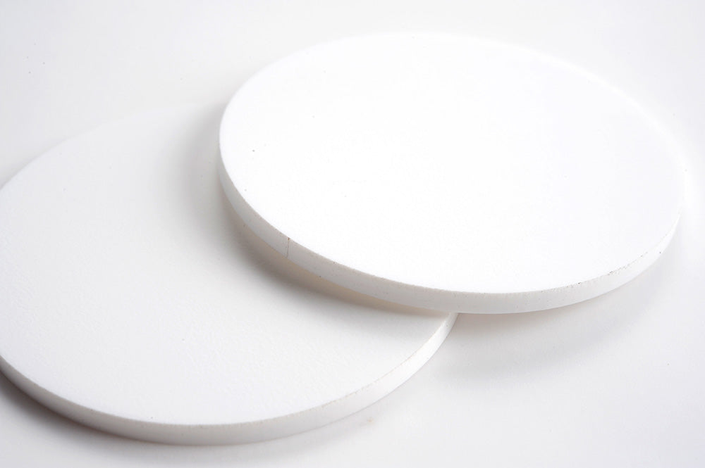 White Matt Acrylic Laser-cut Circle