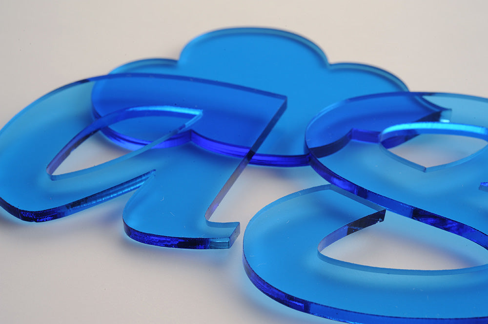 Tinted Blue Acrylic Laser-cut Custom Shape