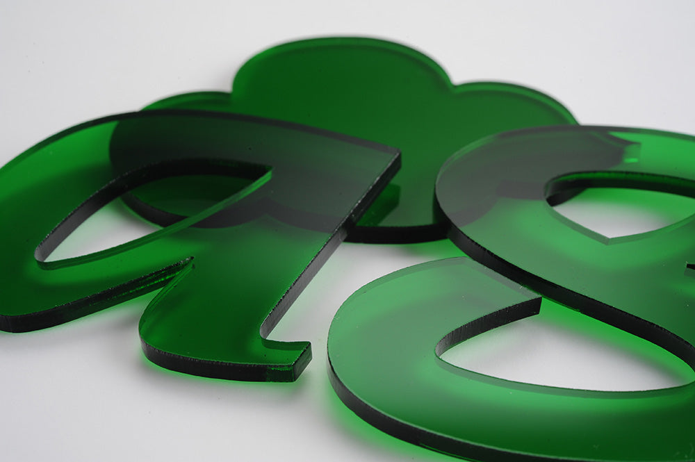 Tinted Green Acrylic Laser-cut Custom Shape