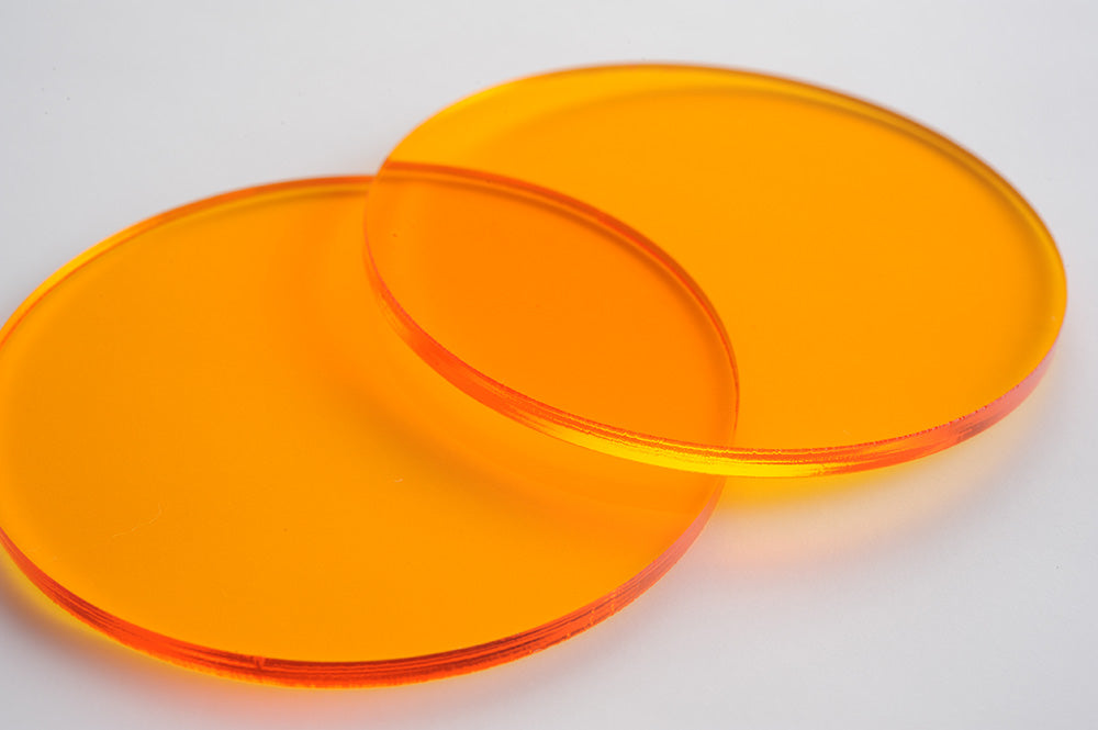 Tinted Orange Acrylic Laser-cut Circle