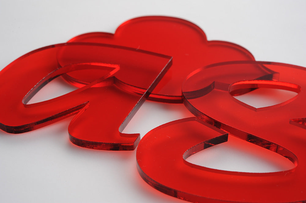 Tinted Red Acrylic Laser-cut Custom Shape