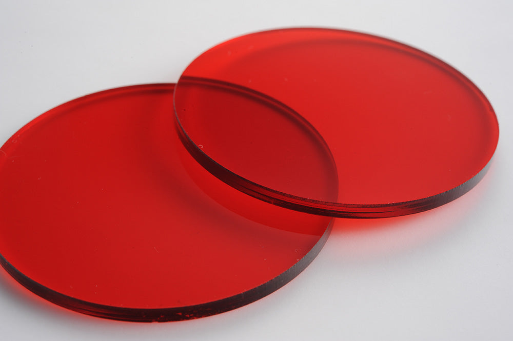 Tinted Red Acrylic Laser-cut Circle