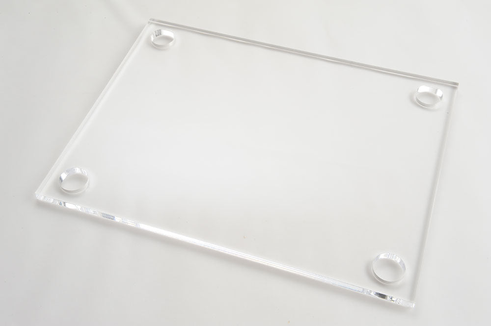 Clear acrylic laser cut square rectangle open holes