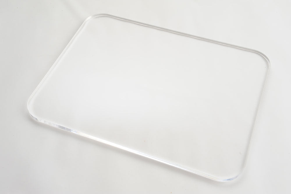 Clear acrylic laser cut square rectangle round corners 1