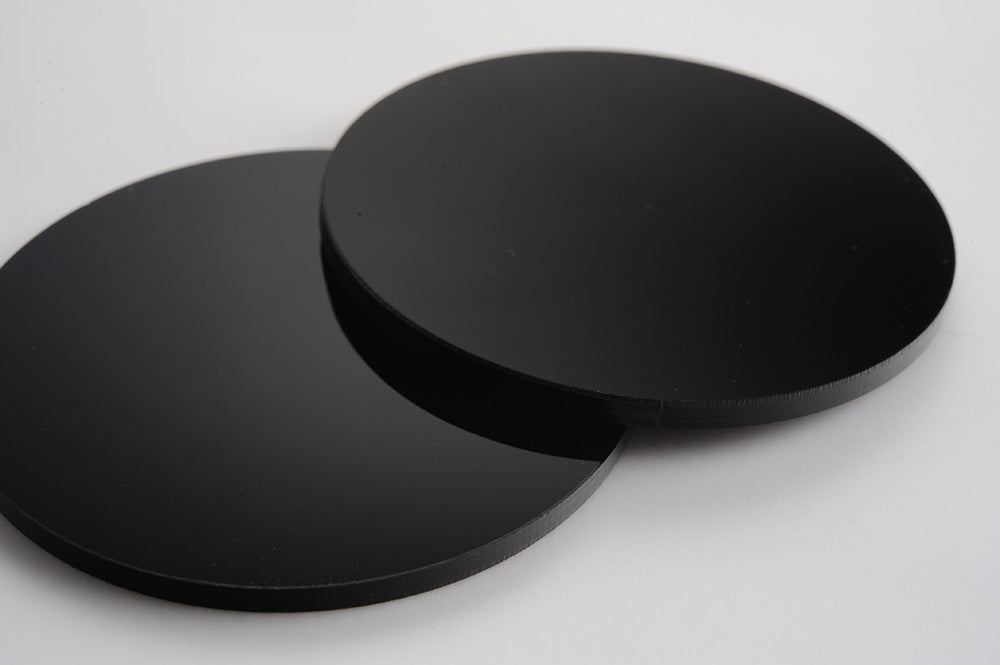Black Gloss Acrylic Laser-cut Circle
