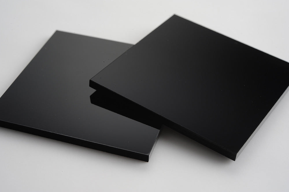 Black Gloss Acrylic Laser-cut Square Rectangle
