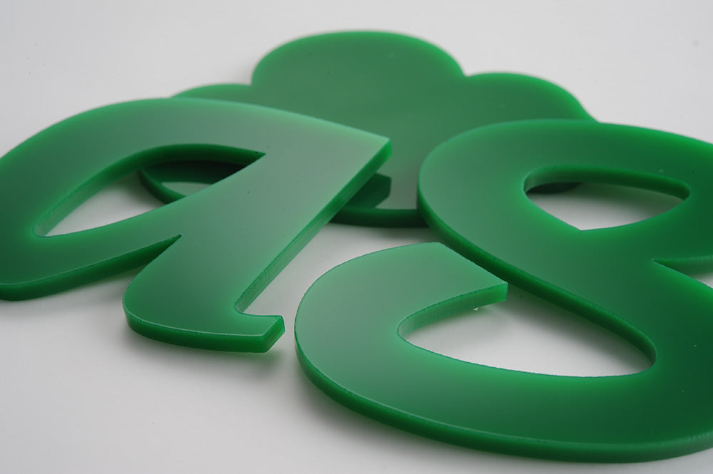 Green Acrylic Laser-cut Custom Shape