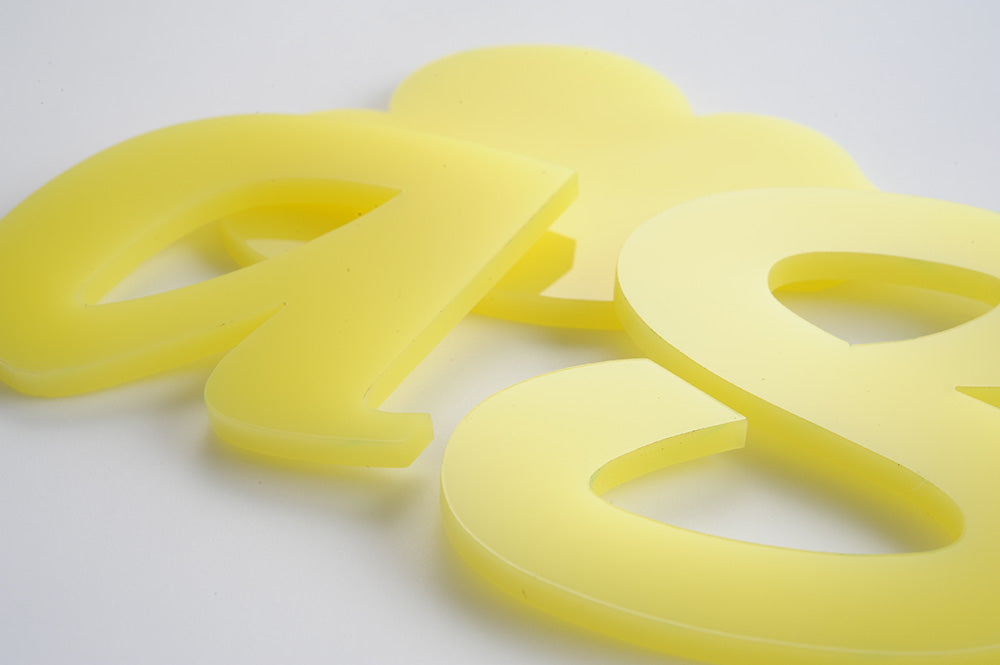 Lemon Yellow Acrylic Laser-cut Custom Shape
