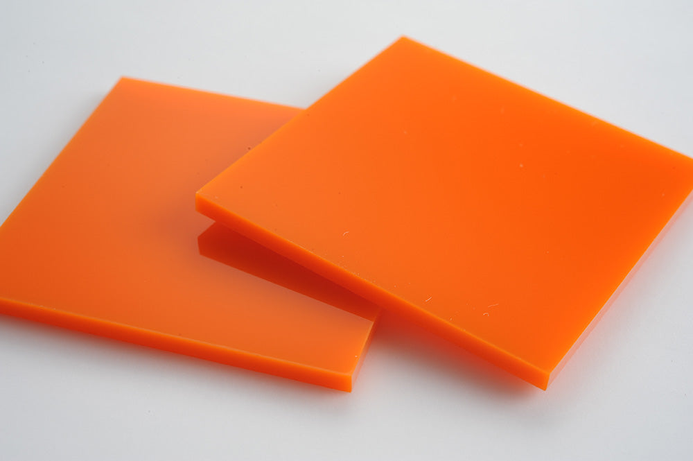 Orange Acrylic Laser-cut Square Rectangle
