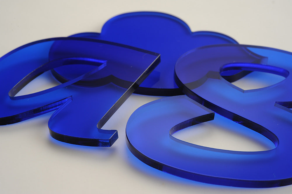 Tinted Dark Blue Acrylic Laser-cut Custom Shape