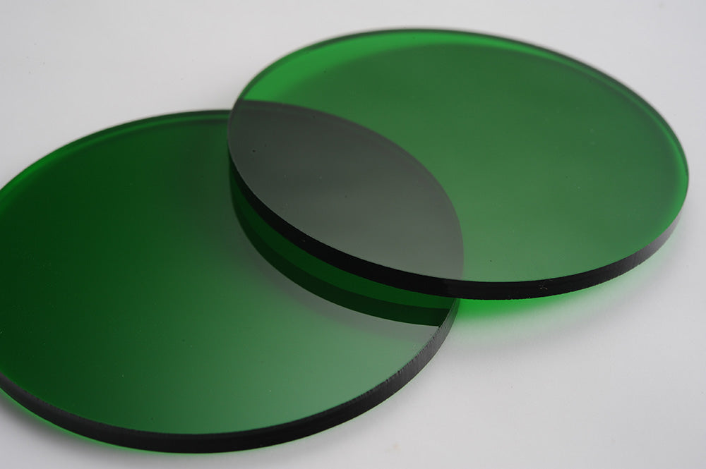 Tinted Green Acrylic Laser-cut Circle