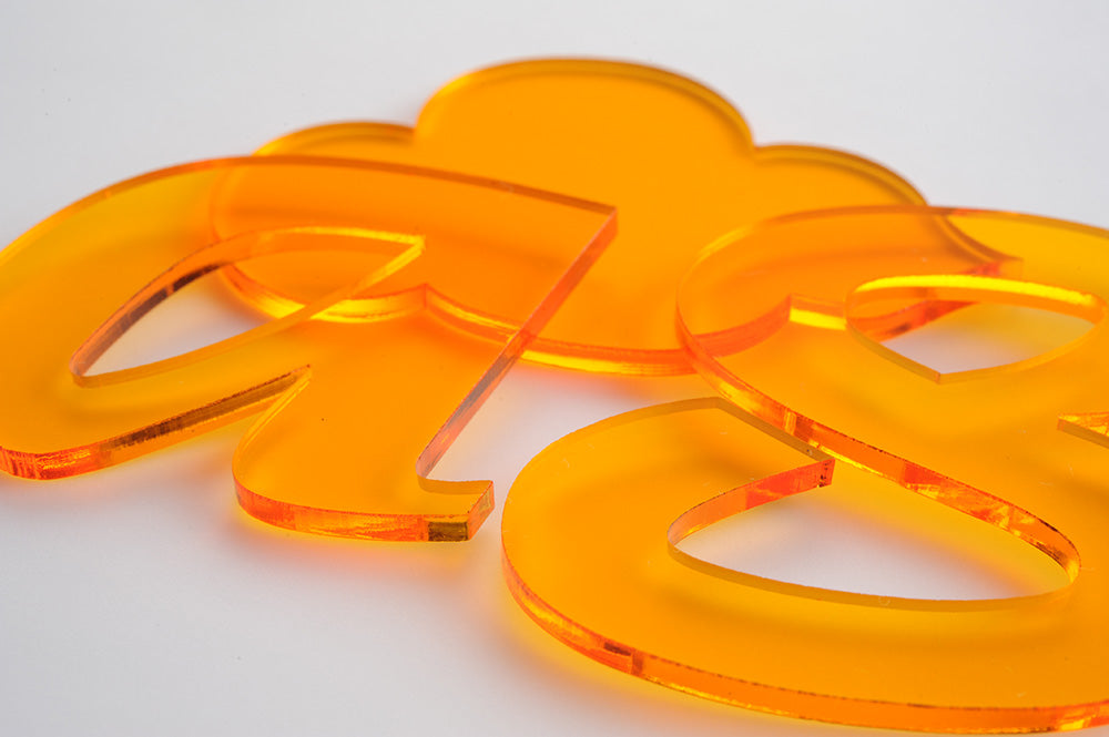 Tinted Orange Acrylic Laser-cut Custom Shape