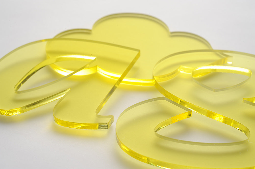 Tinted Yellow Acrylic Laser-cut Custom Shape