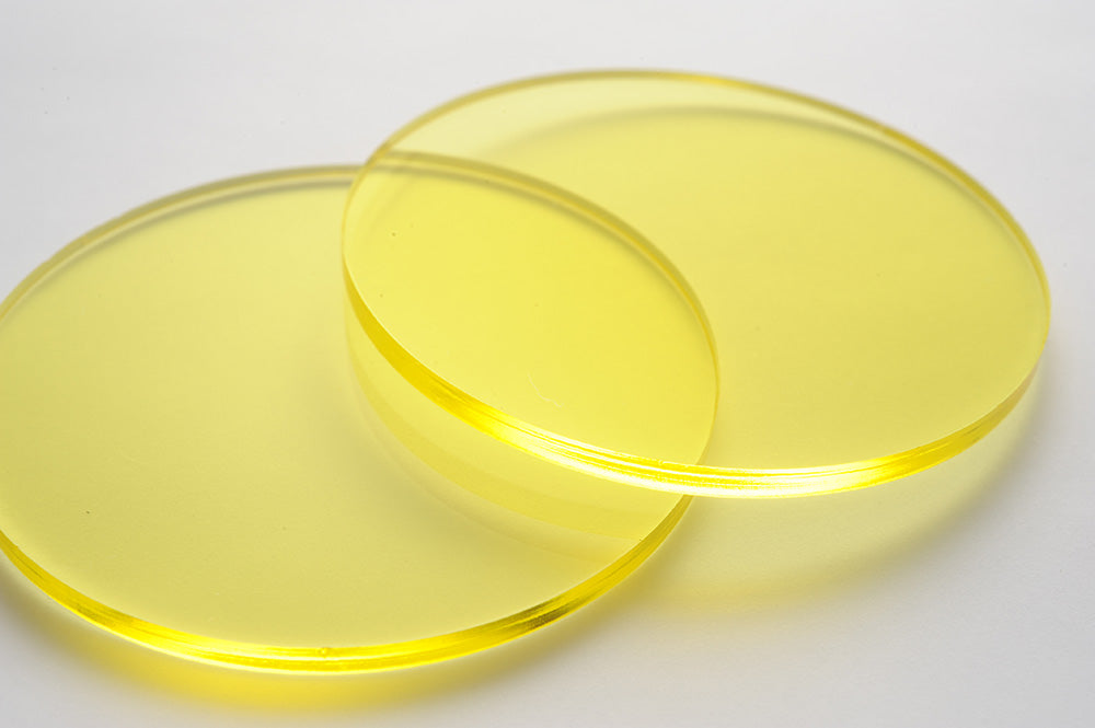 Tinted Yellow Acrylic Laser-cut Circle