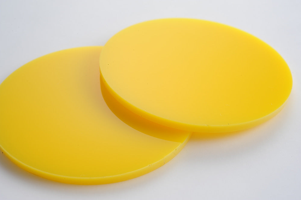Yellow Acrylic Laser-cut Circle